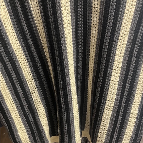 Lucky Brand Men's Striped Cardigan - Black Gray and Cream - Picture 8 of 9